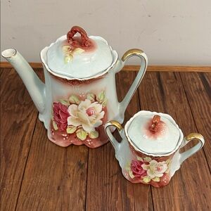 Nippon teapot and sugar bowl